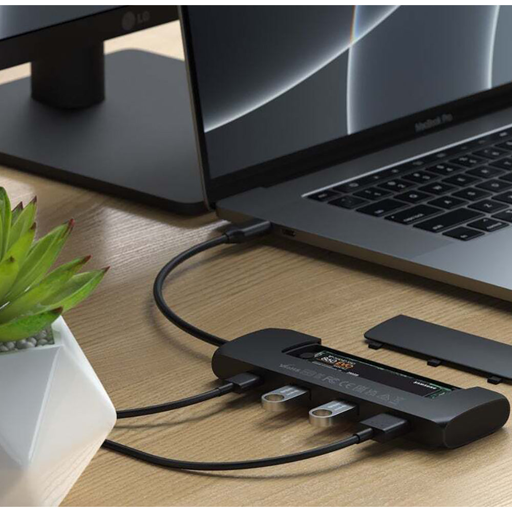 Satechi Hybrid Black USB-C Male To Female Multiport Hub Adapter w/ SSD Enclosure — image 7