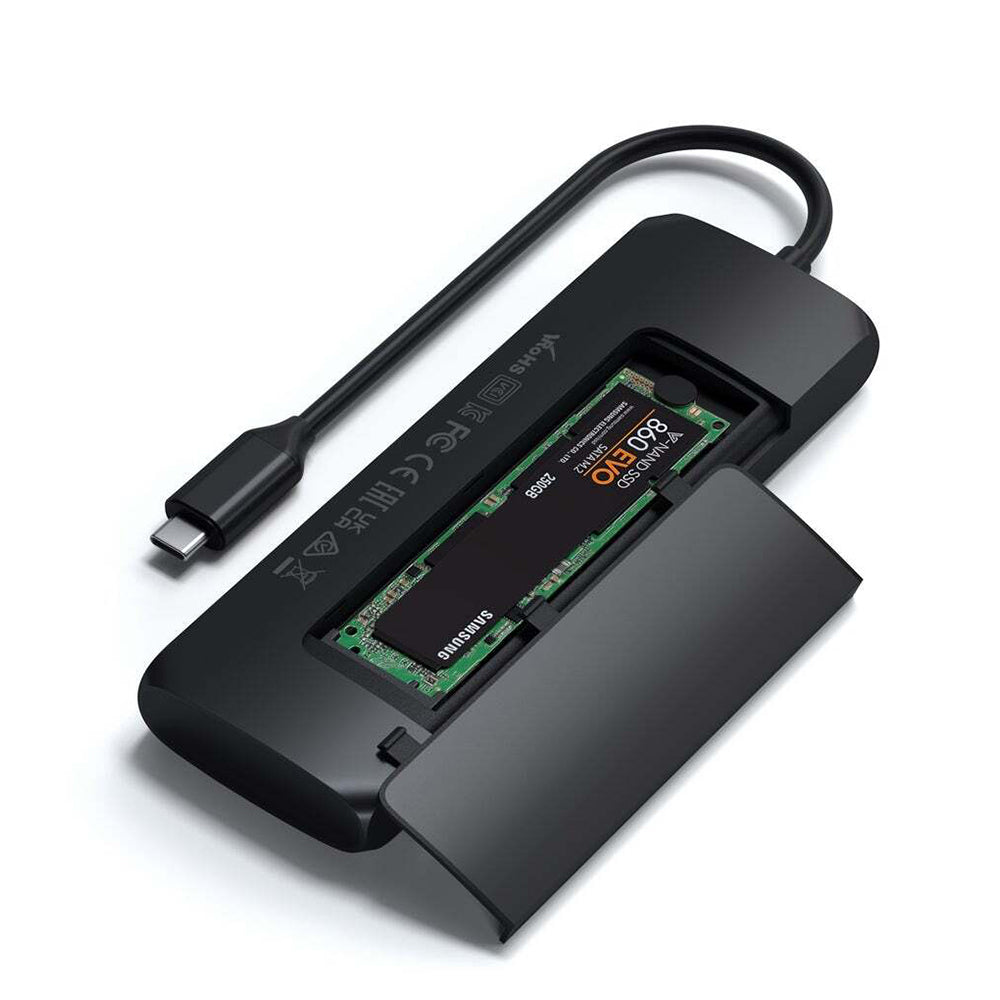 Satechi Hybrid Black USB-C Male To Female Multiport Hub Adapter w/ SSD Enclosure — image 5