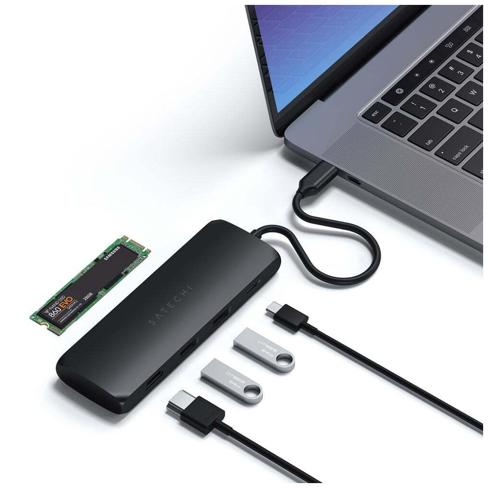 Satechi Hybrid Black USB-C Male To Female Multiport Hub Adapter w/ SSD Enclosure — image 4