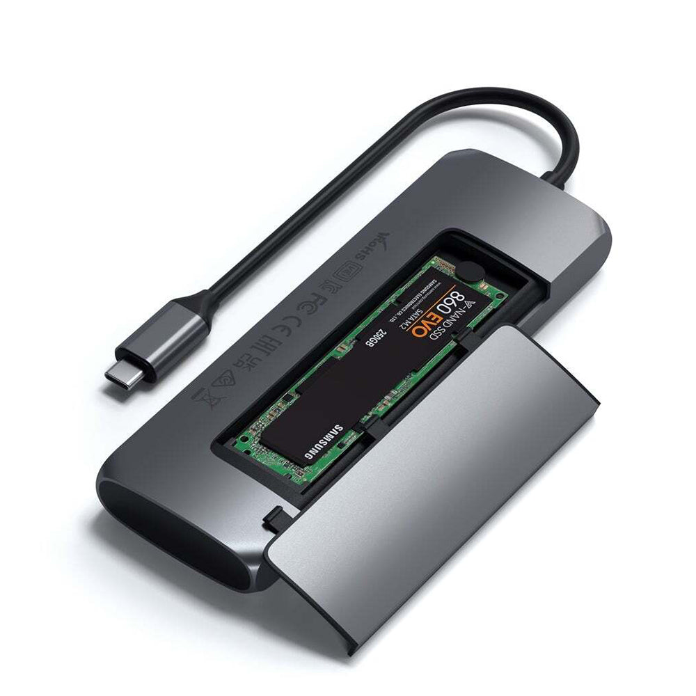 Satechi Hybrid Space Grey USB-C Male To Female Multiport Adapter w/SSD Enclosure — image 5
