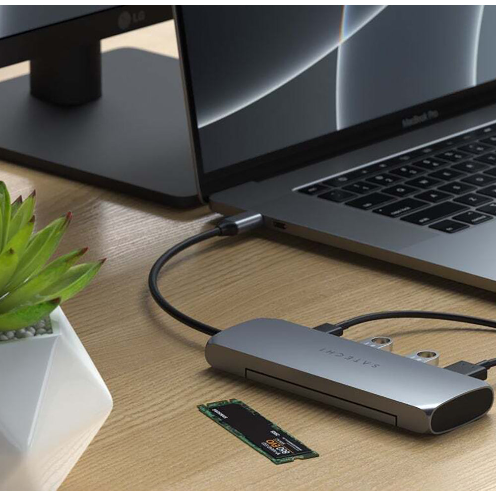 Satechi Hybrid Space Grey USB-C Male To Female Multiport Adapter w/SSD Enclosure — image 7