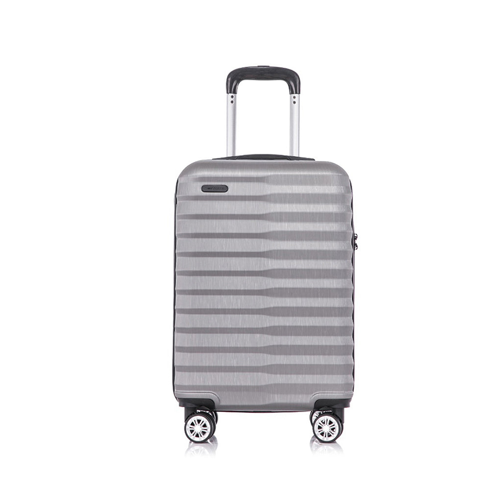 Swisstech Odyssey 43L/56cm Carry On Suitcase Luggage Travel Trolley Bag — Silver Grey