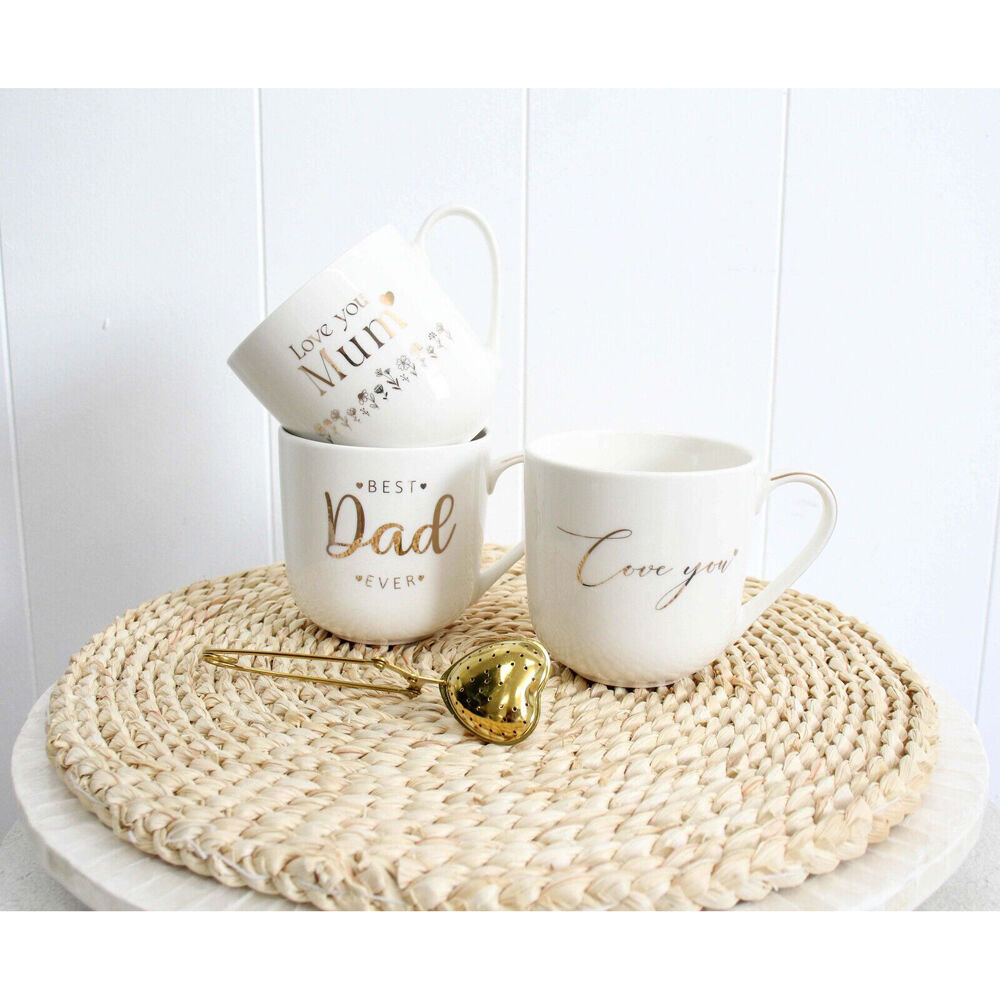 LVD New Bone China Dad Gift Mug Drinking Cup 9.5x5x9.5cm White/Gold (2 Pack) — image 4