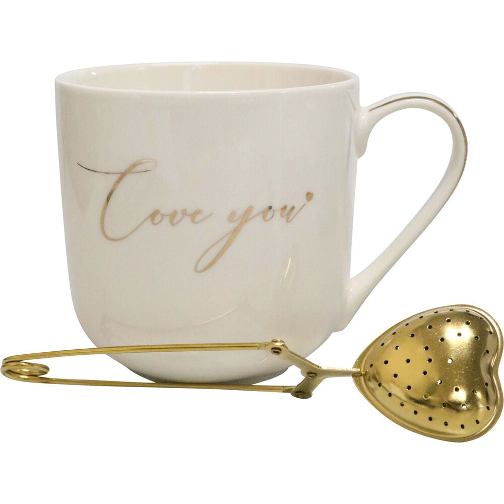 LVD 2pc LVD New Bone China Gift Mug And Diffuser Set 9.5x5x9.5cm Love You (2 Pack) — image 2