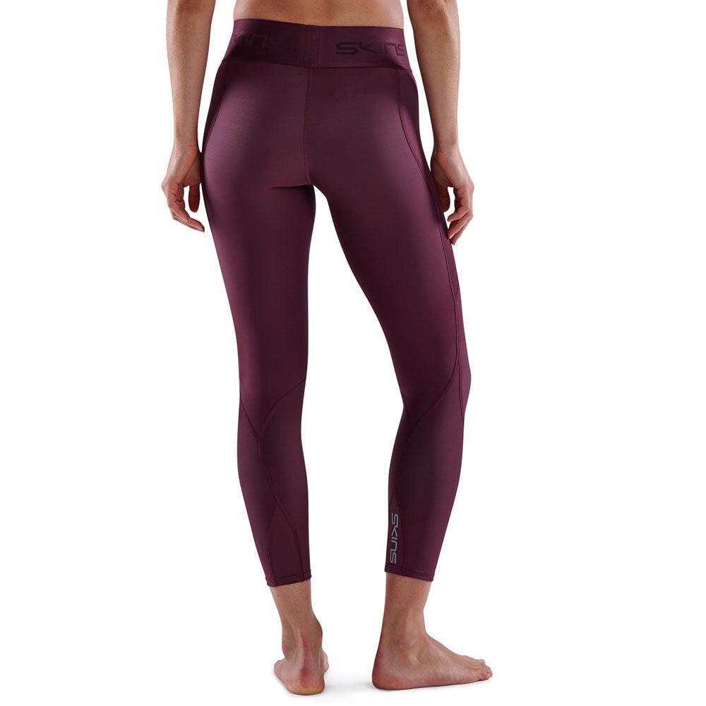 Skins Compression Series 3 Womens XL Long 7/8 Tights Activewear/Gym Burgundy — image 3
