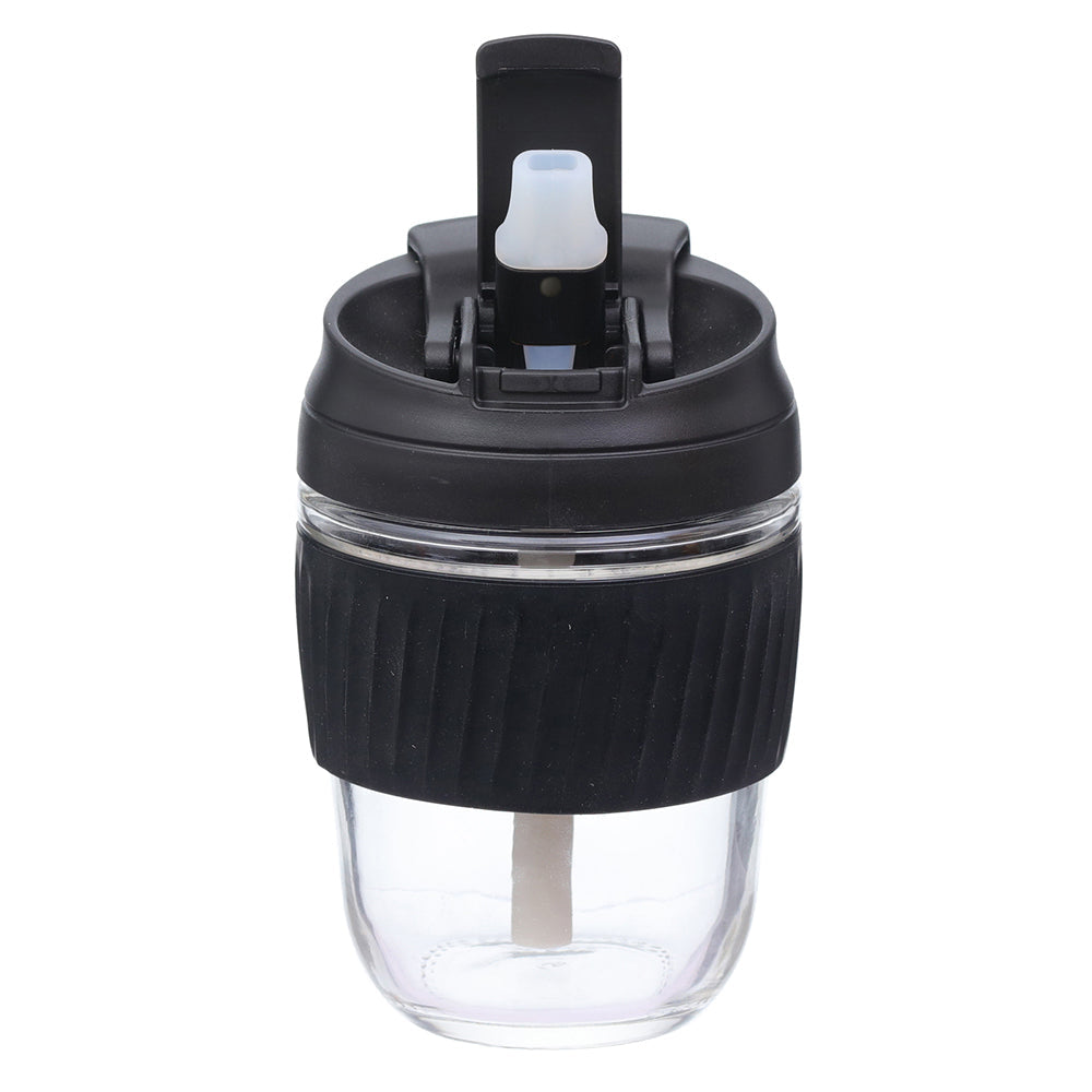 Kuvings Small Reusable Glass/Silicone Travel Coffee Cup Mug - 360ml - Black
