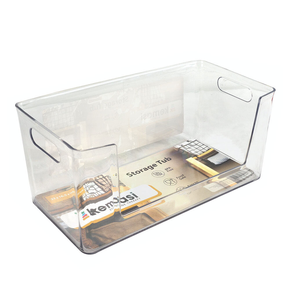 Kemasi Clear Pantry Storage Organisation Tub 33x16cm (3 Pack)