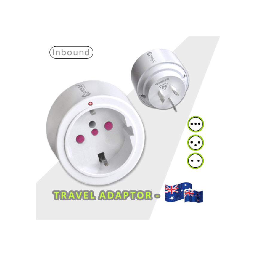 Sansai White Travel Adaptor Power Plug Outlet Adapter Europe Asia Italy to AU NZ — image 2