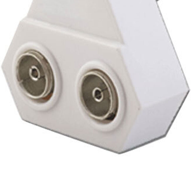Sansai 2-Way Indoor 75ohm Right Angle TV Antenna Signal Coaxial Splitter White — image 3
