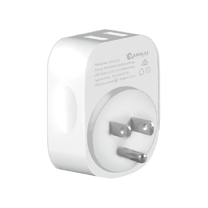 Sansai Travel Adapter w/Surge Protection And USB-C + a Port - Au/usa Region