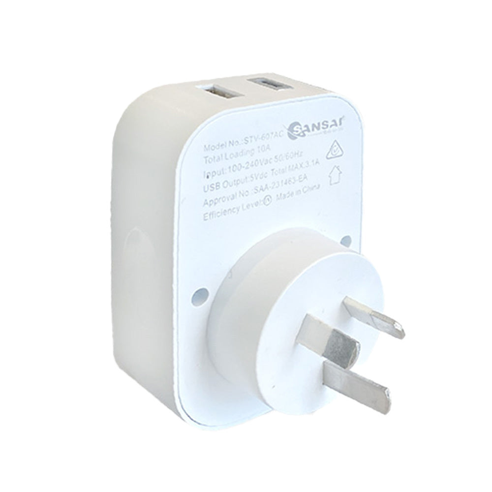 Sansai Worldwide Travel Adaptor USA/Canada/Europe to AU/NZ Usb-c+a Plug — image 3