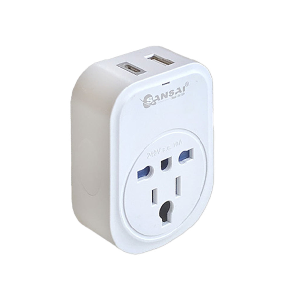 Sansai Worldwide Travel Power Adaptor Usb-c+a Uk/usa to AU/NZ Plug — image 2