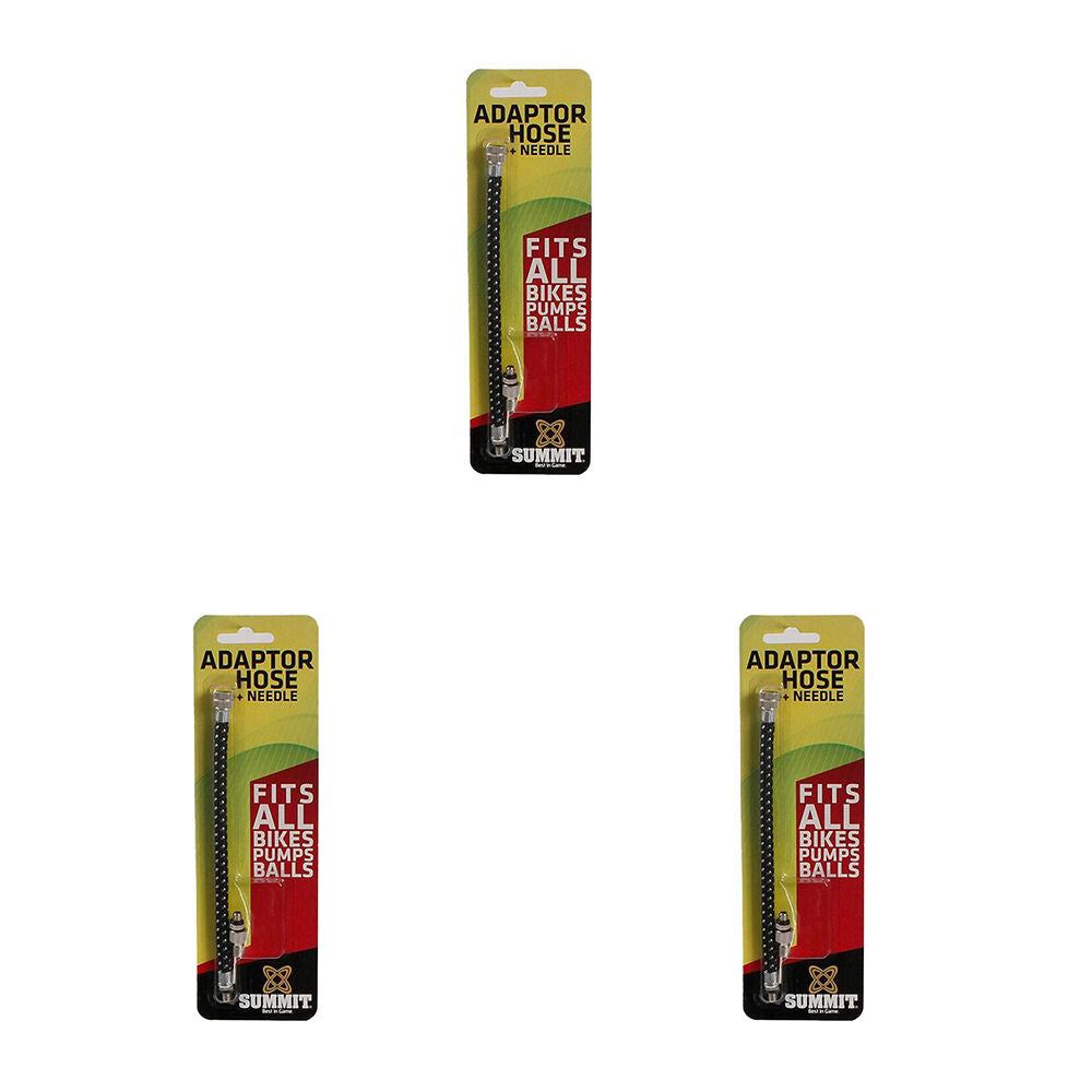 Summit Global Adapter Bike Pump Hose & Needle - Black (3 Pack)