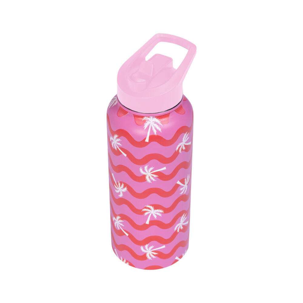 Splosh 9x25cm Pink Summer Waves 950ml Insulated Double Walled Drink Bottle — image 2