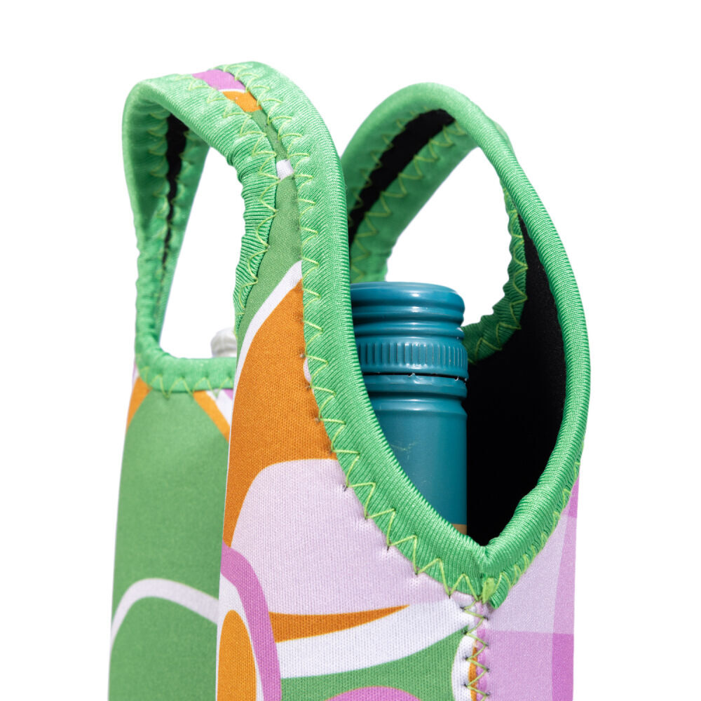 Splosh 9x34cm Green Summer Pop Neoprene Insulated Wine Cooler Bottle Holder — image 3