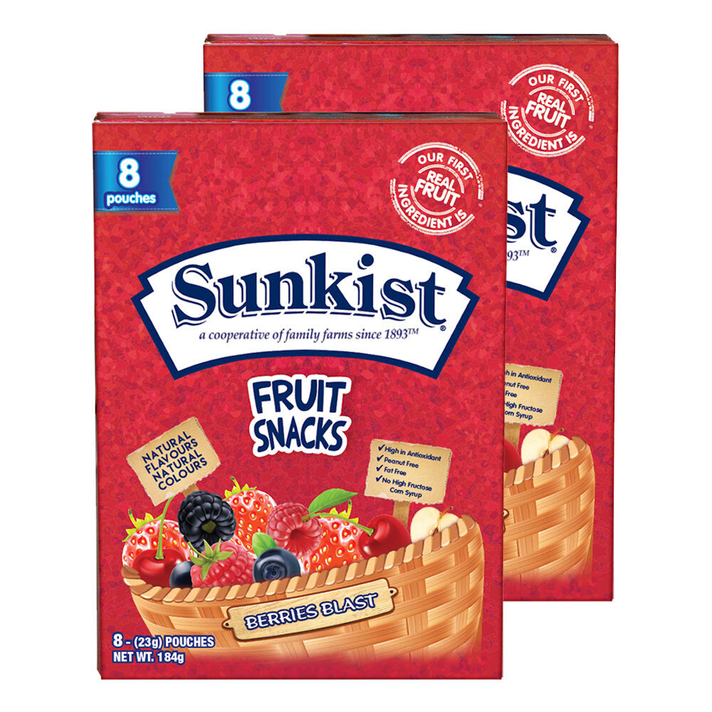 Sunkist Berries Blast 23g Flavour Chewy Confectionery Candy/Sweets/Lolly (16 Pack)
