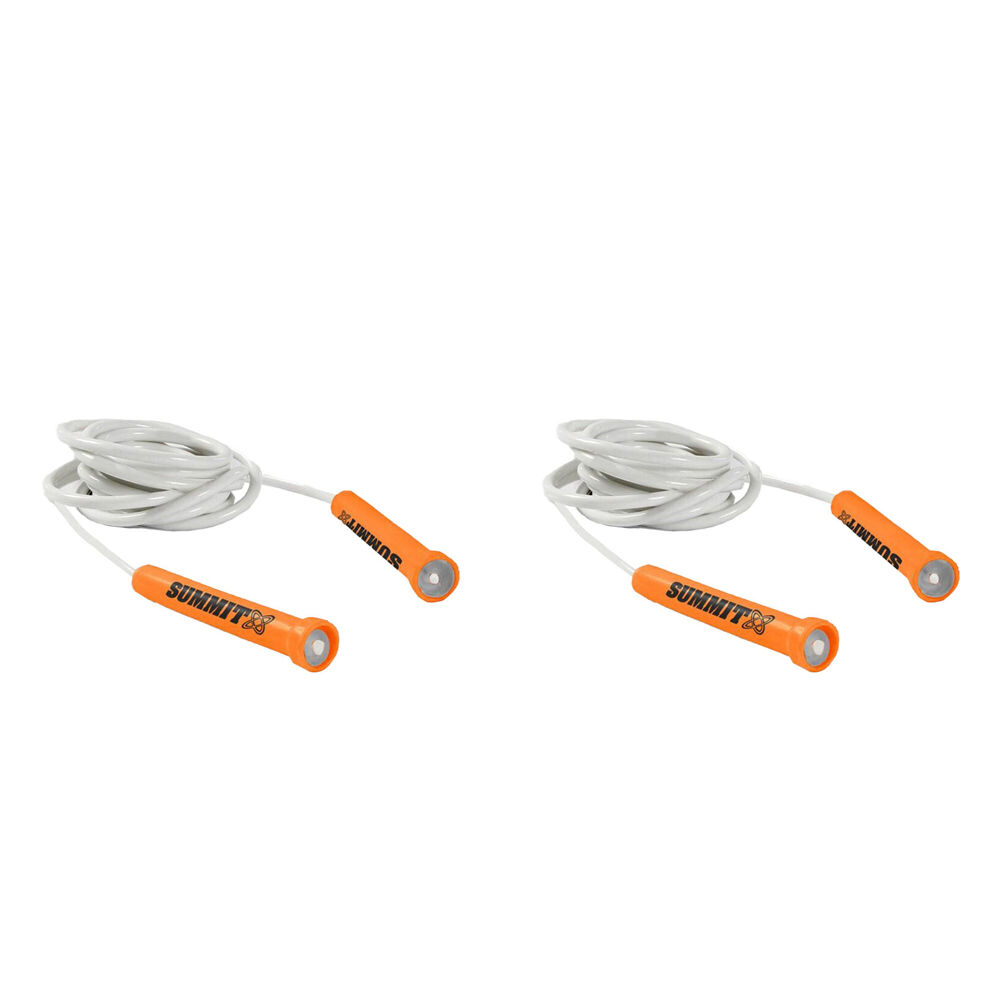 Summit Global Durable Fitness Skipping Jumping Training Rope 2.1m Orange (2 Pack)