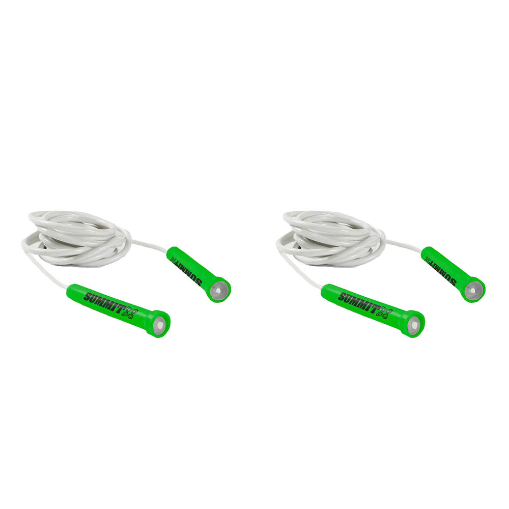 Summit Global Durable Fitness Skipping Jumping Training Rope 2.4m Green (2 Pack)