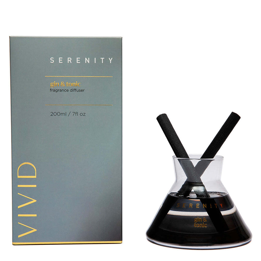 Serenity Vivid 200ml Reed Diffuser Scented Home Fragrance/Aroma Gin & Tonic