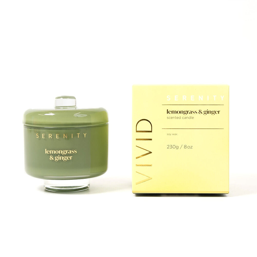 Serenity 230g Vivid Lemongrass and Ginger Scent Home Fragrance Candle Jar