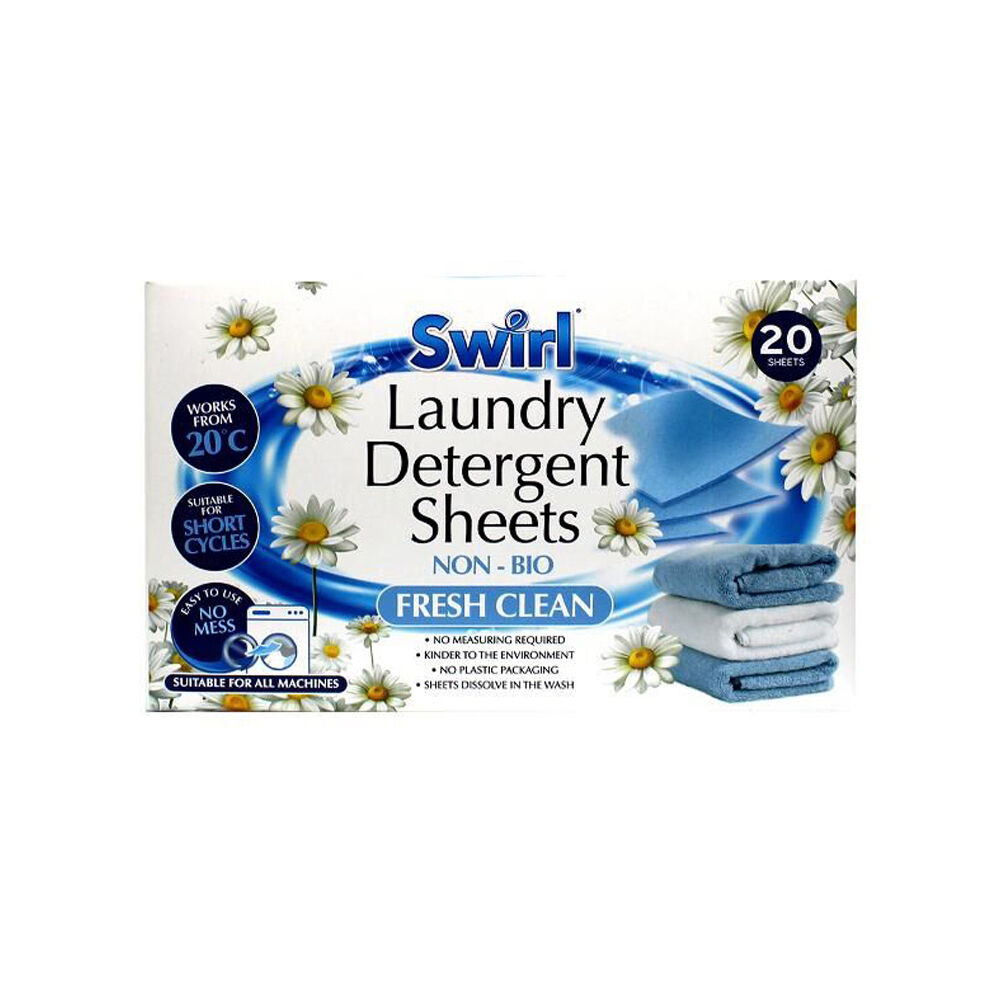 Swirl Laundry Detergent Cleaning Scented Washing Sheets - Fresh Clean (20 Pieces) — image 2