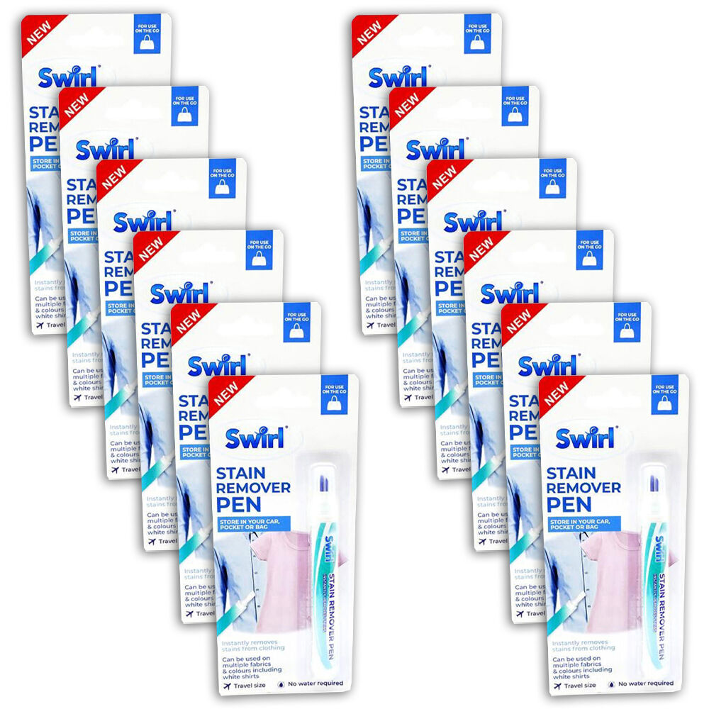 Swirl Stain Remover Pen Fabric Spot Cleaner Stain Treatment Portable Travel (12 Pack)