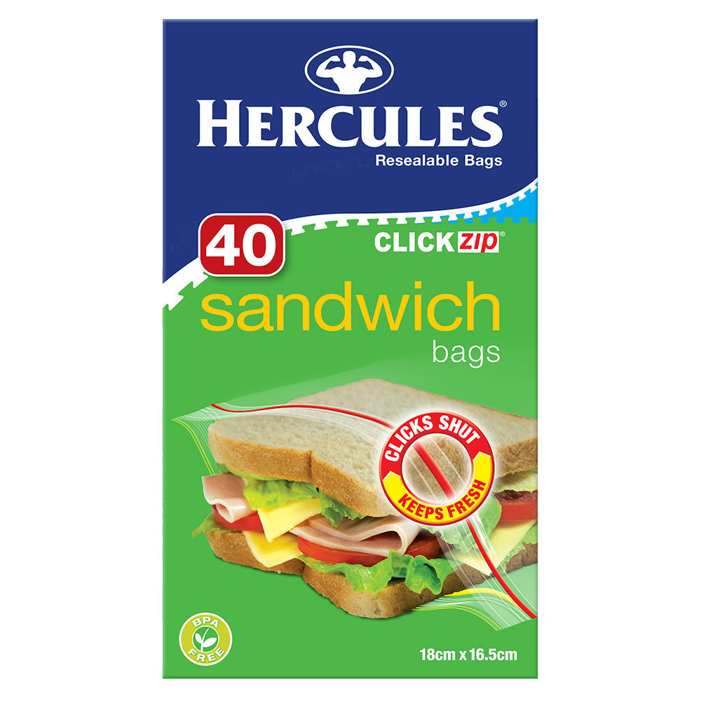 Hercules 40pc Hercules ClickZip Sandwich Bags (8 Pack) — image 2