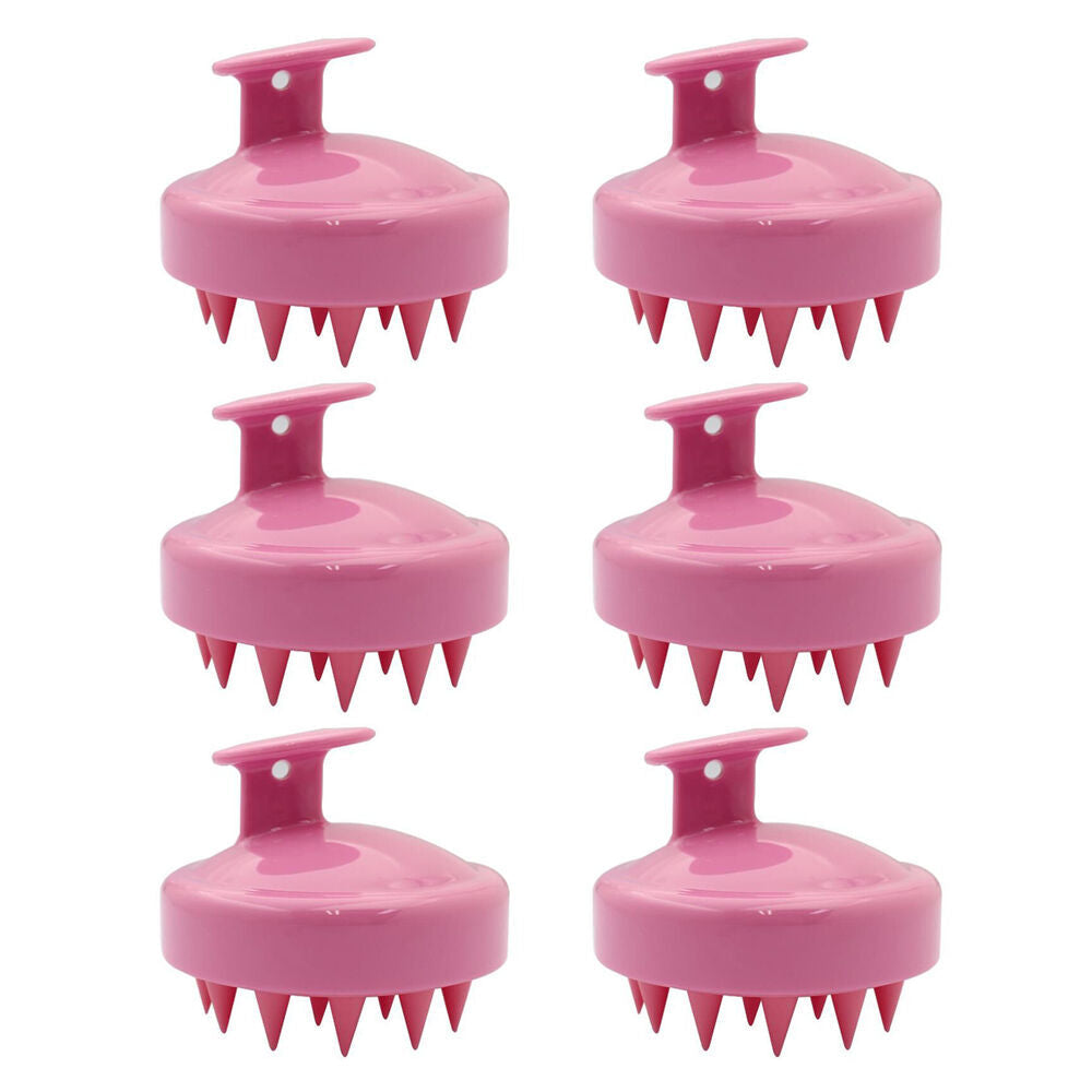 Swisscare Silicone Hair Scalp Massager Shampoo Brush Assorted (6 Pack)