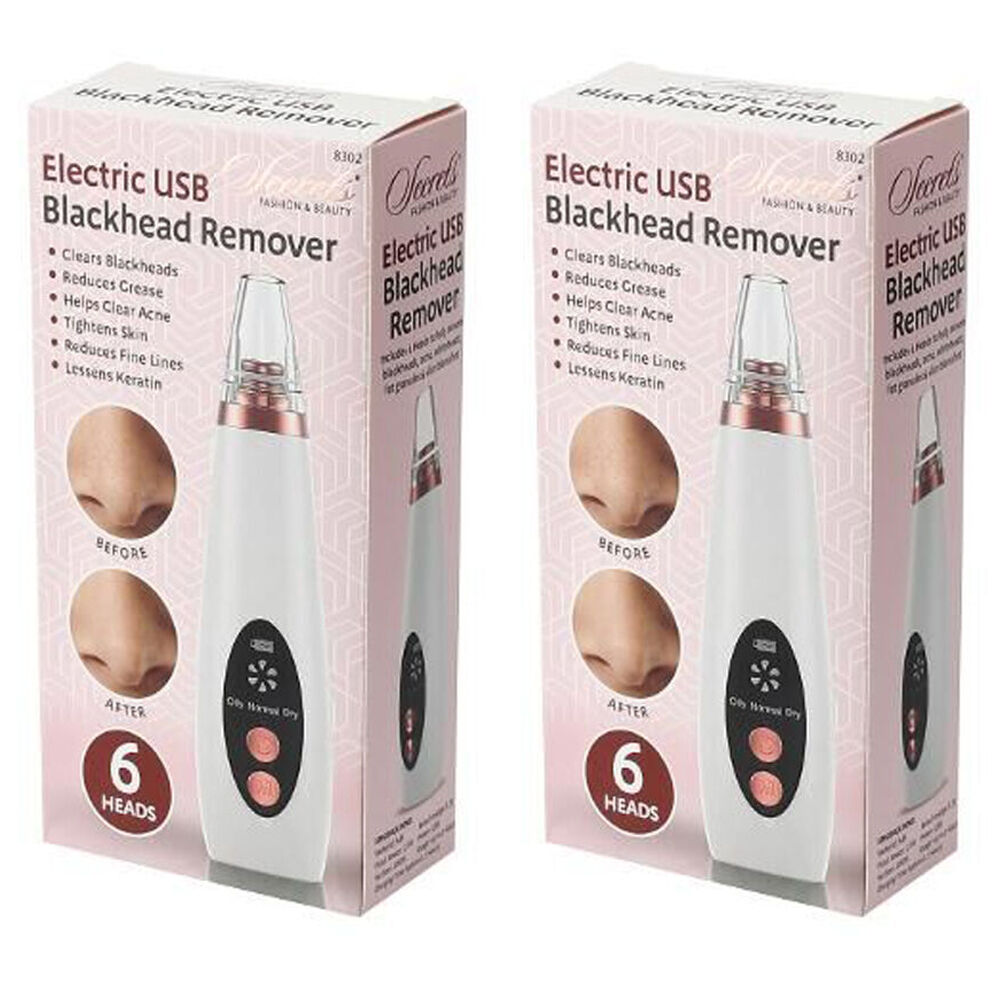 Secrets Electric USB Black Head Remover Vacuum Face Cleaner Portable (2 Pack)