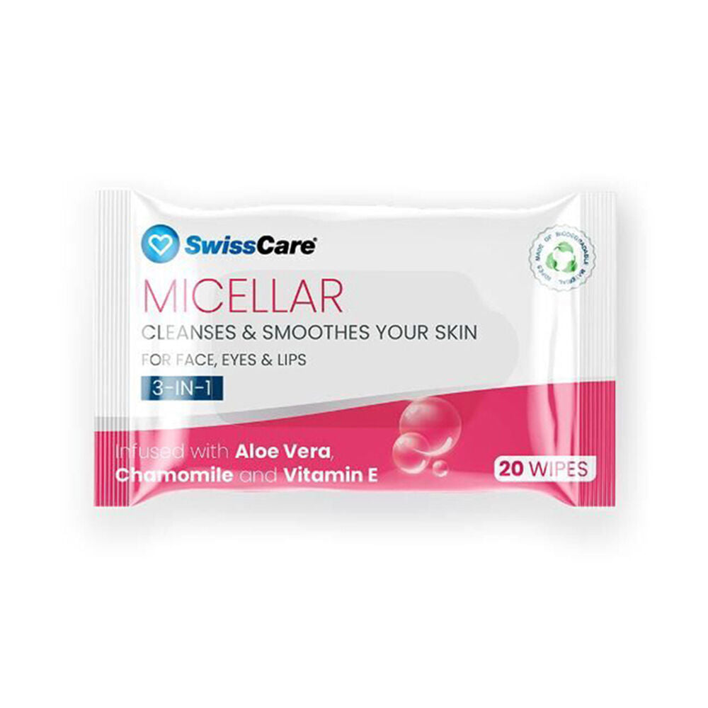 Swisscare 40pc SwissCare 3-in-1 Makeup Remover Soft Micellar Wipes w/ Aloe Vera (12 Pack) — image 2