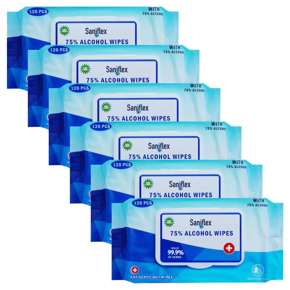 Saniflex 75% Alcohol Antibacterial Surface Wipes Home Kitchen cleaning (720 Pieces)