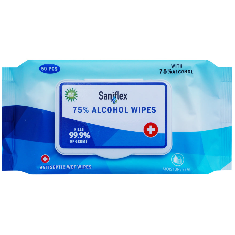 Saniflex 75% Alcohol Antibacterial Surface Wipes Home Kitchen cleaning (1000 Pieces) — image 2