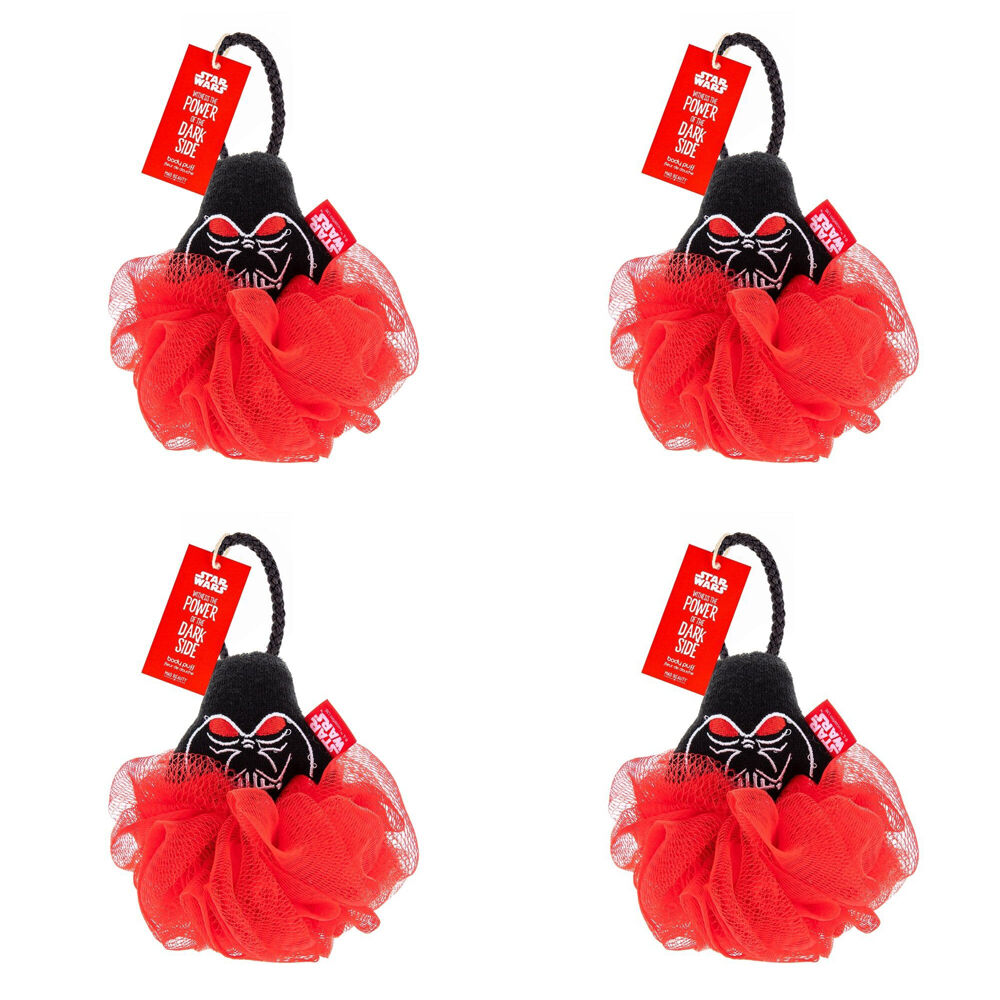 Star Wars Dark Side Darth Vader Shower Loofah Body Cleansing Puff Red (4 Pack)