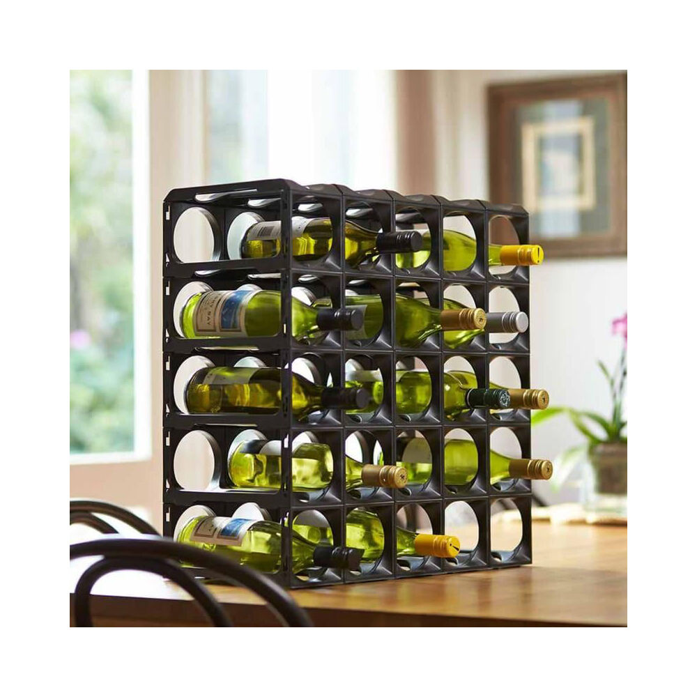 Stakrax Wall Mounted Wine Rack Modular Clip-on Top Plates Support Black (2 Pieces) — image 3