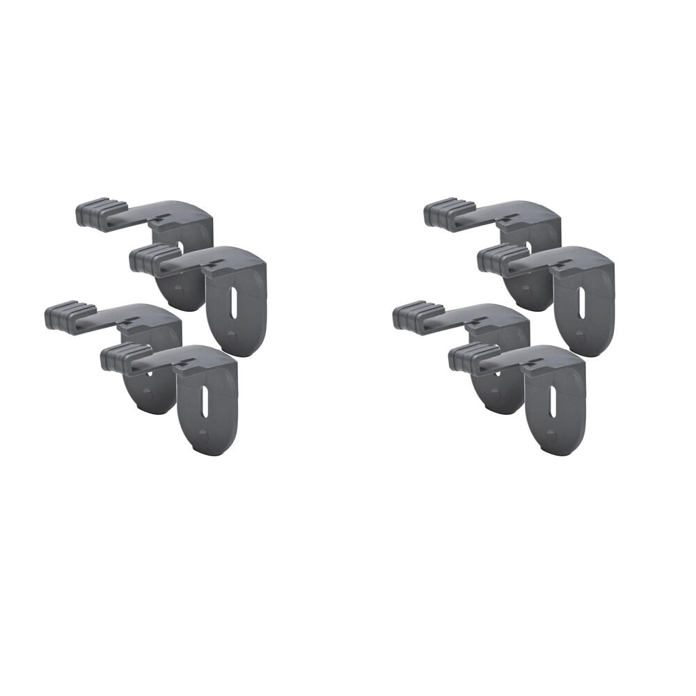 Stakrax Plastic Wall Mounted Wine Rack Modular Brackets Support Silver (8 Pieces)