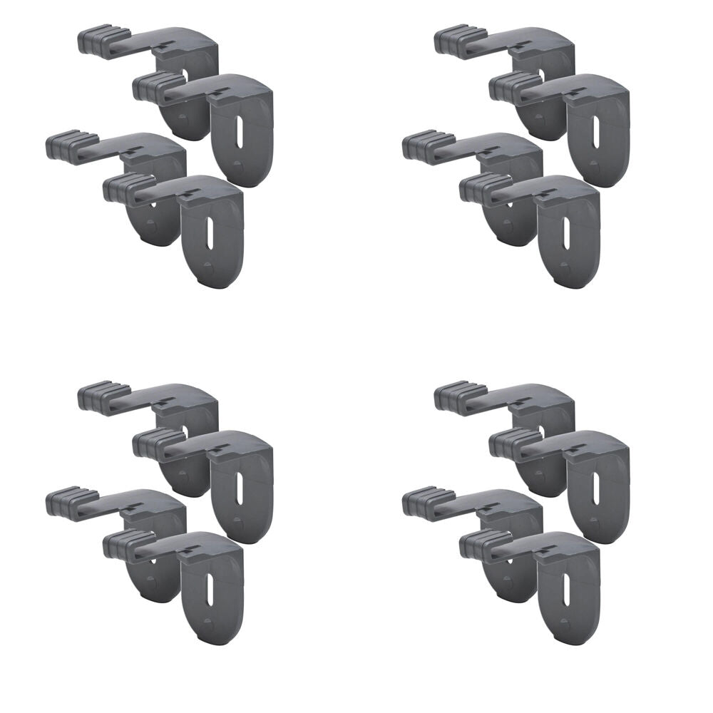 Stakrax Plastic Wall Mounted Wine Rack Modular Brackets Support Silver (16 Pieces)