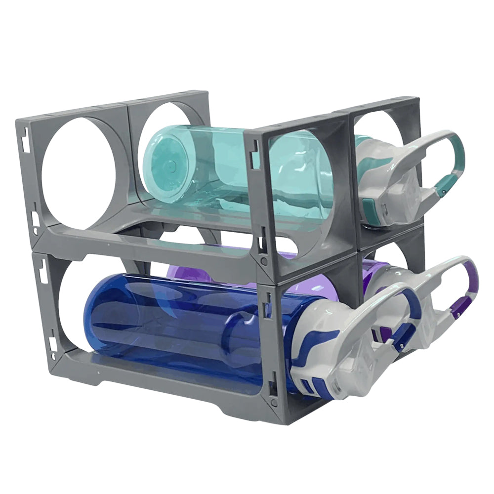 Stakrax 4-Bottle Collapsible Storage Fridge Rack Organiser/Bottle Holder Silver — image 3