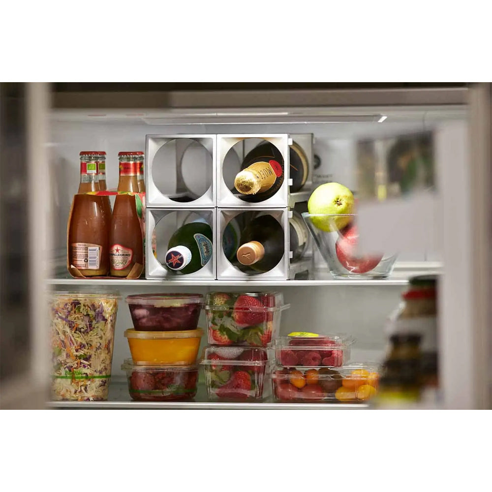 Stakrax 4-Bottle Collapsible Storage Fridge Rack Organiser/Bottle Holder Silver — image 4