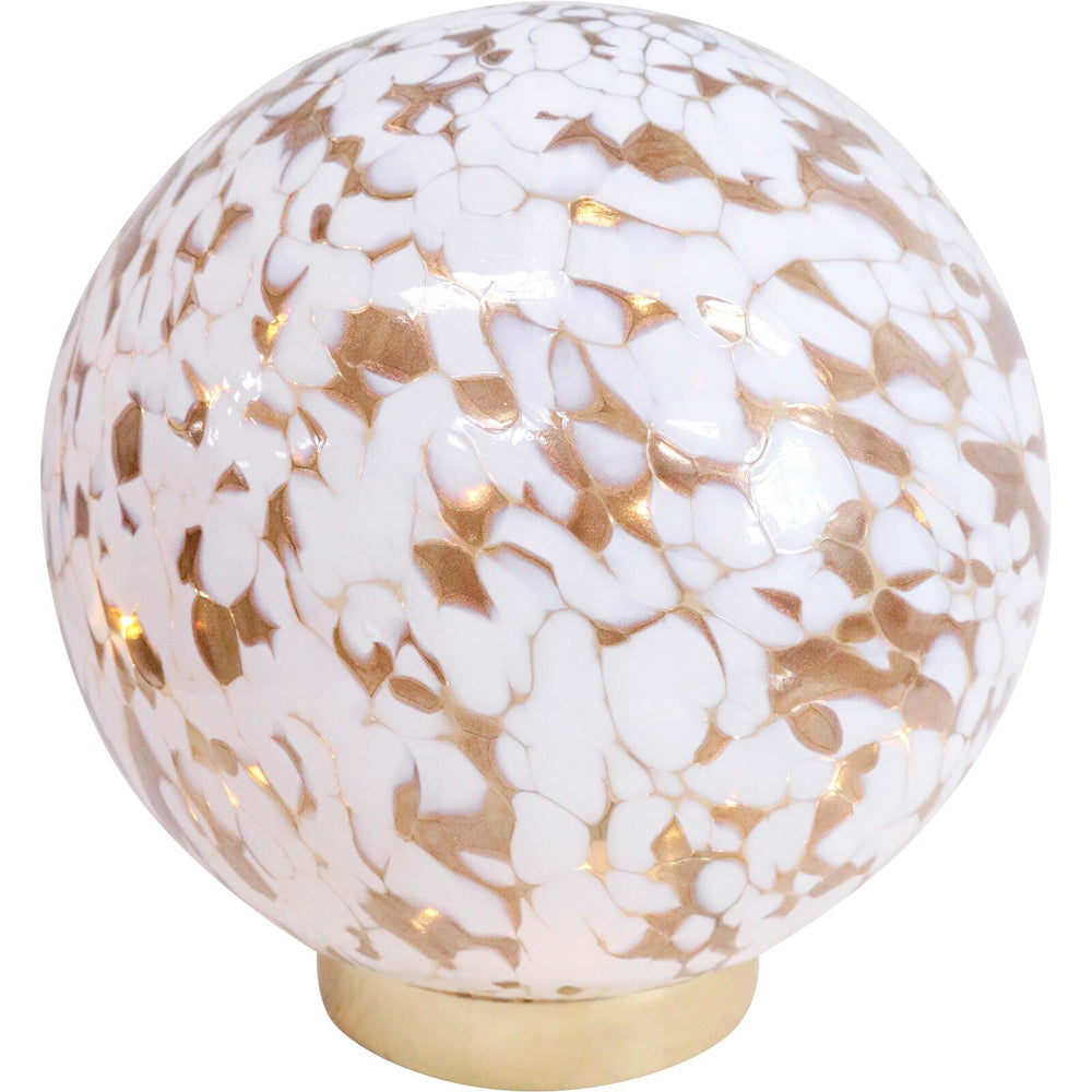 LVD LED Glass Ball Medium Home/Living Room Table Display Decor 20x20cm White