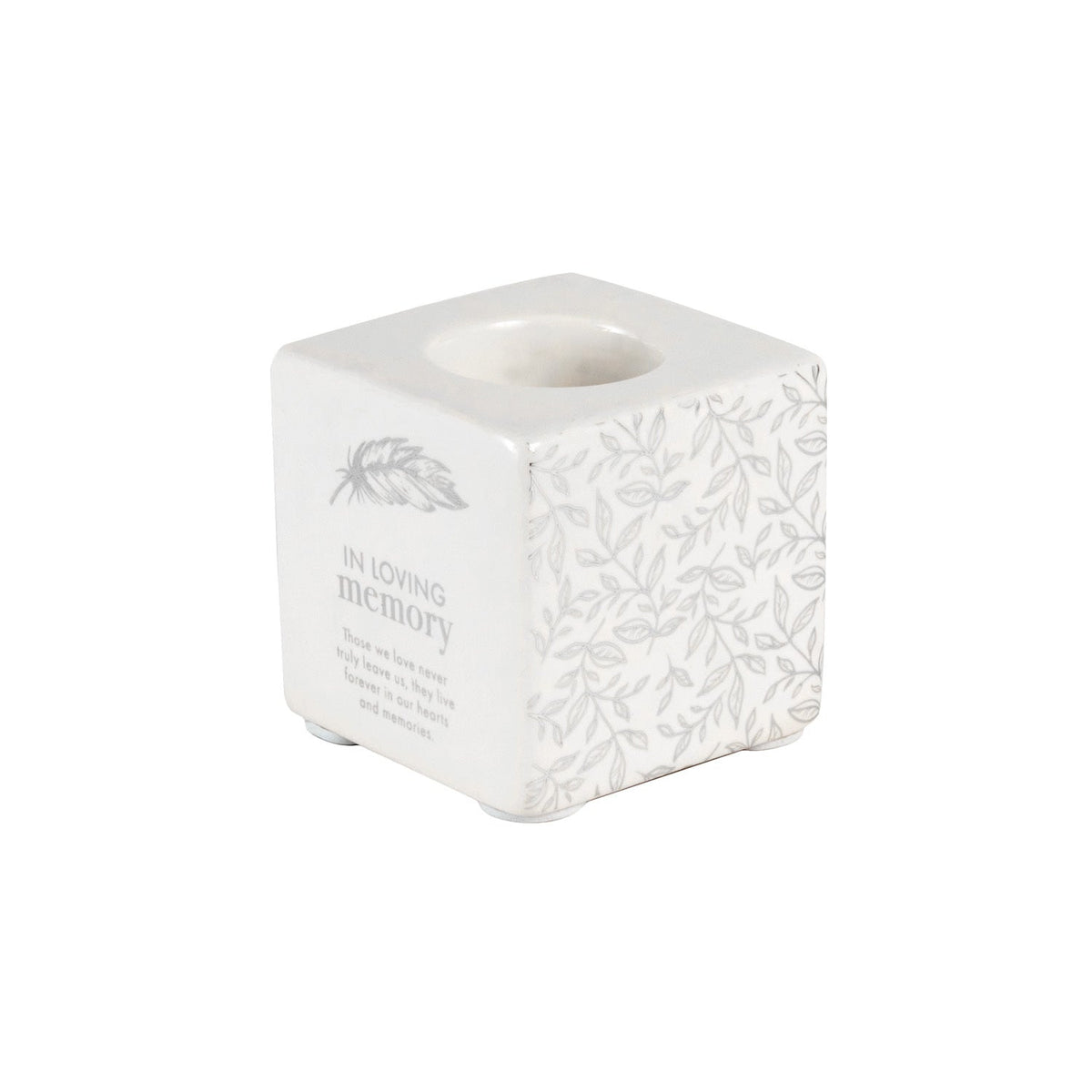 Splosh Sympathy In Loving Memory Ceramic Candle Holder White 8cm (2 Pack) — image 3
