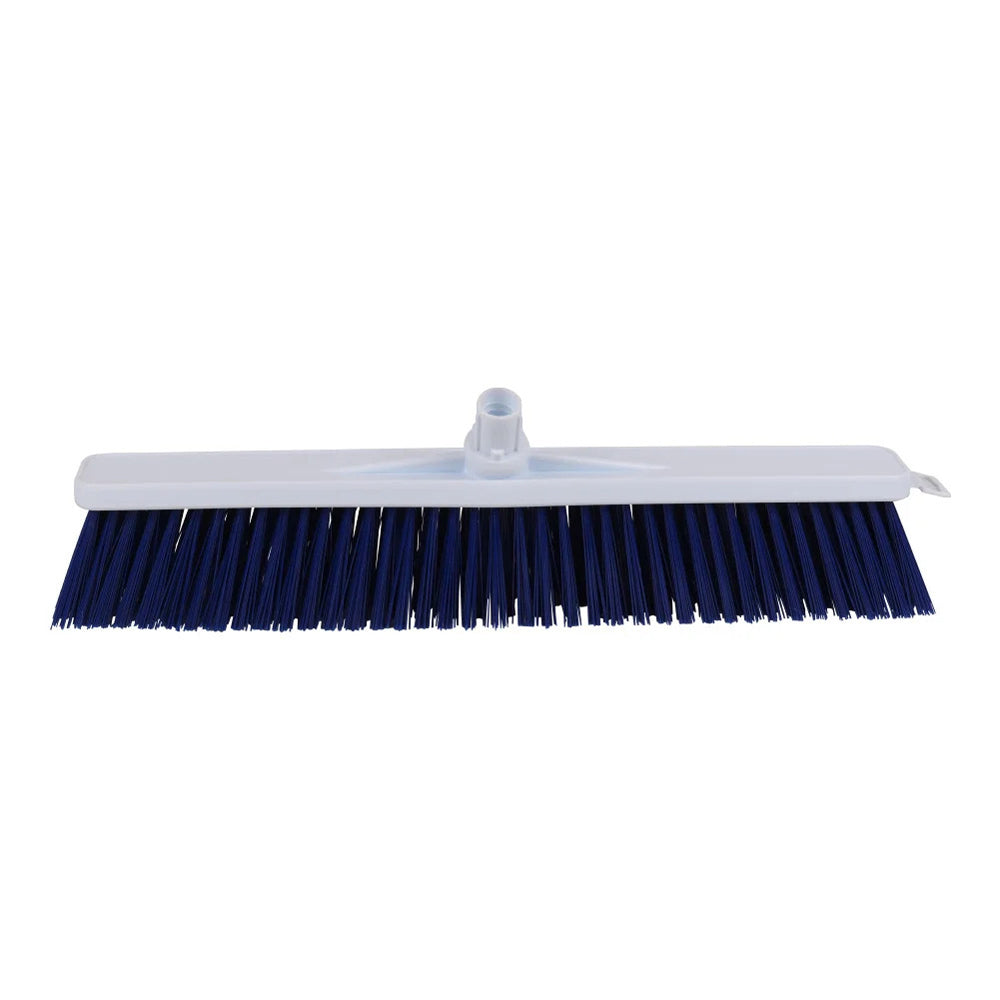SYR Hard Push Nylon Bristles Broom 50cm Head Floor Yard Cleaner/Sweeper Blue