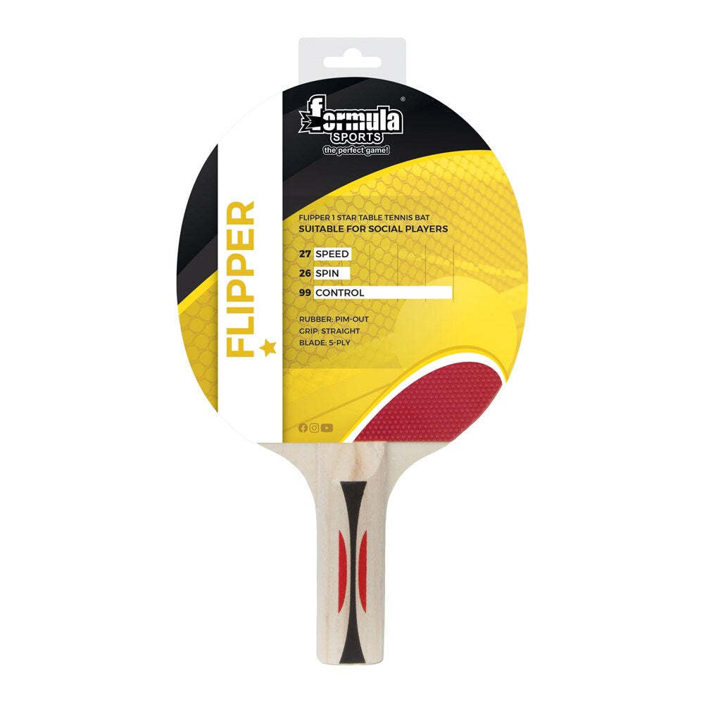 Formula Sports Flipper 1 Star Bat Ping Pong Racket Table Tennis Paddle Game