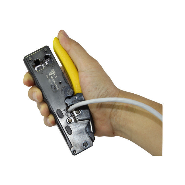 T3 Pro Crimping Plastic Crimper/Cutter/Stripper Tool for RJ-45/RJ-12 Cable Black — image 4