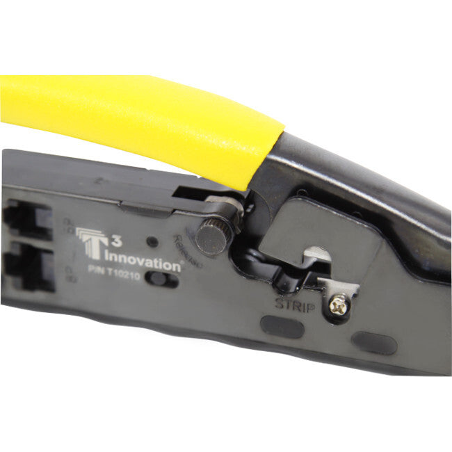 T3 Pro Crimping Plastic Crimper/Cutter/Stripper Tool for RJ-45/RJ-12 Cable Black — image 2