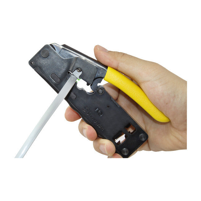 T3 Pro Crimping Plastic Crimper/Cutter/Stripper Tool for RJ-45/RJ-12 Cable Black — image 5