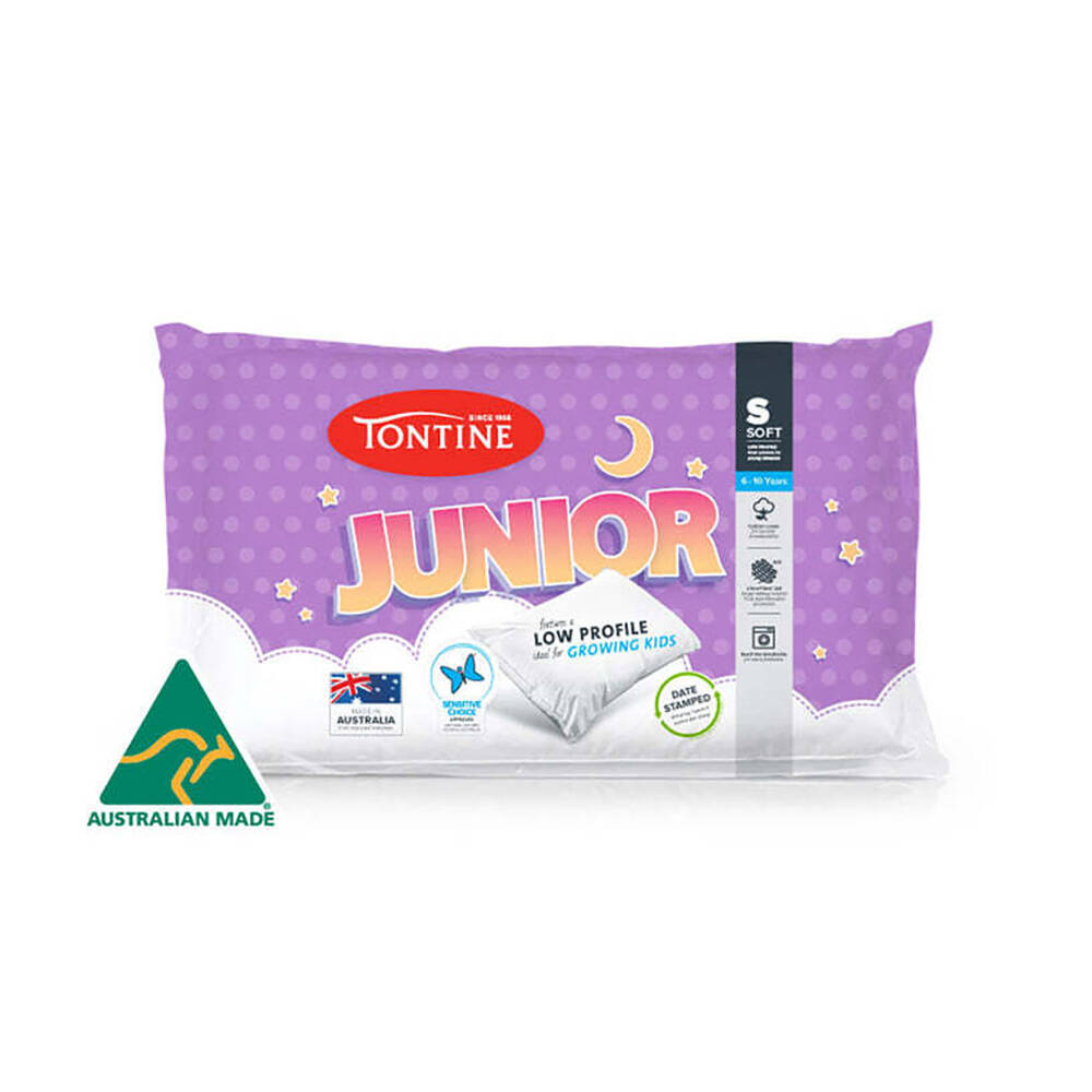 Tontine 46x72cm Junior 6-10yrs Children Soft Cotton Pillow Low Profile WHT (2 Pack) — image 3