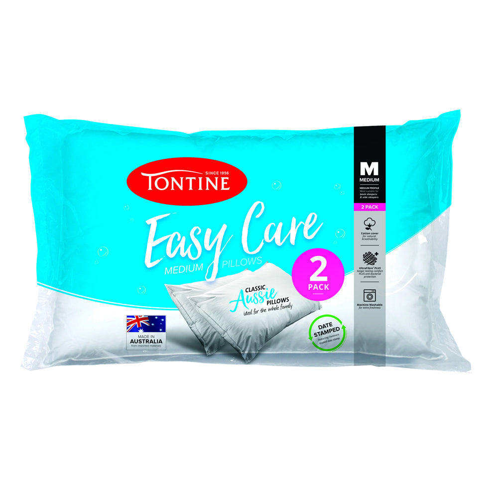 Tontine Easy Care Medium Sleeping Comfort Support Soft Pillow White (4 Pieces) — image 2