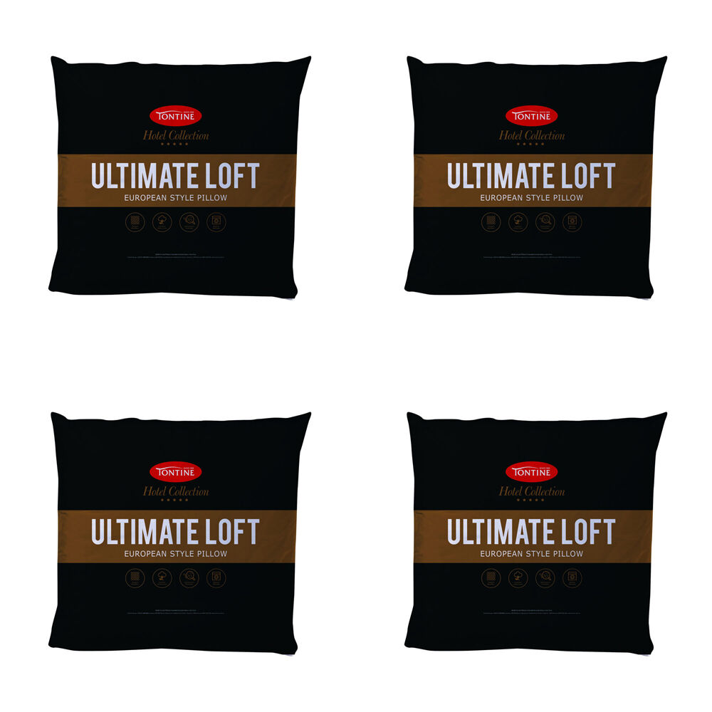 Tontine Hotel Collection Ultimate Loft European Comfort Sleep Pillow White (4 Pack)