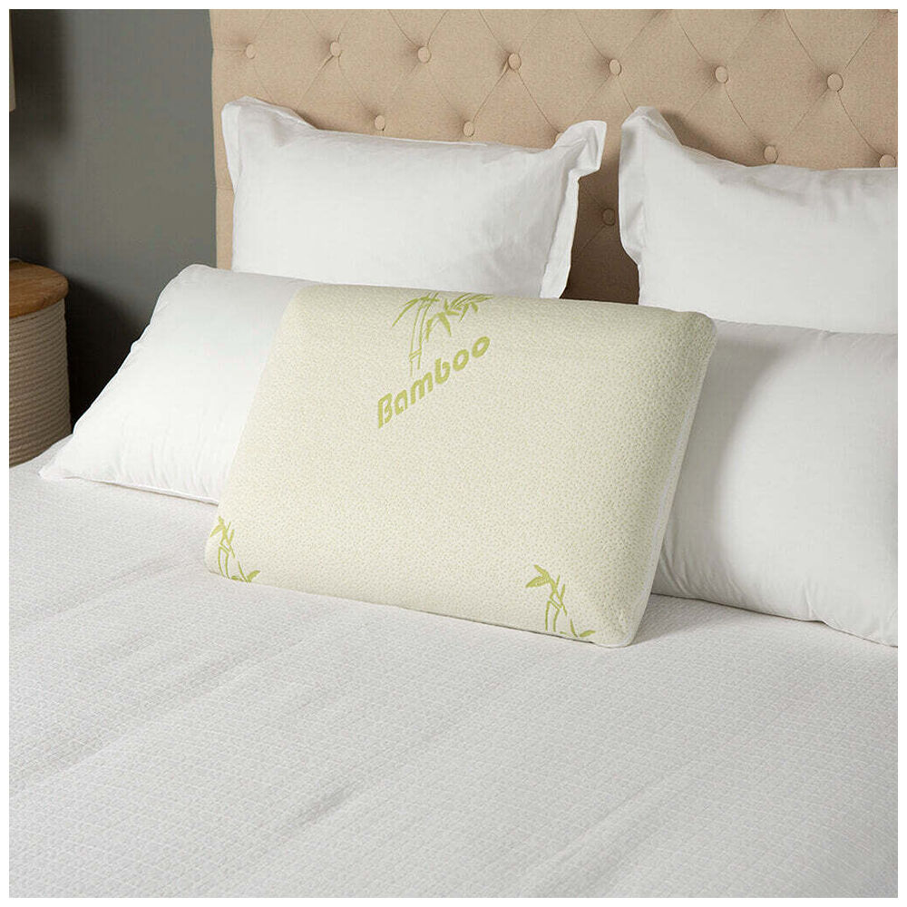 Tontine Comfortech Bamboo Cover Memory Foam Pillow Medium Height White (2 Pack) — image 4