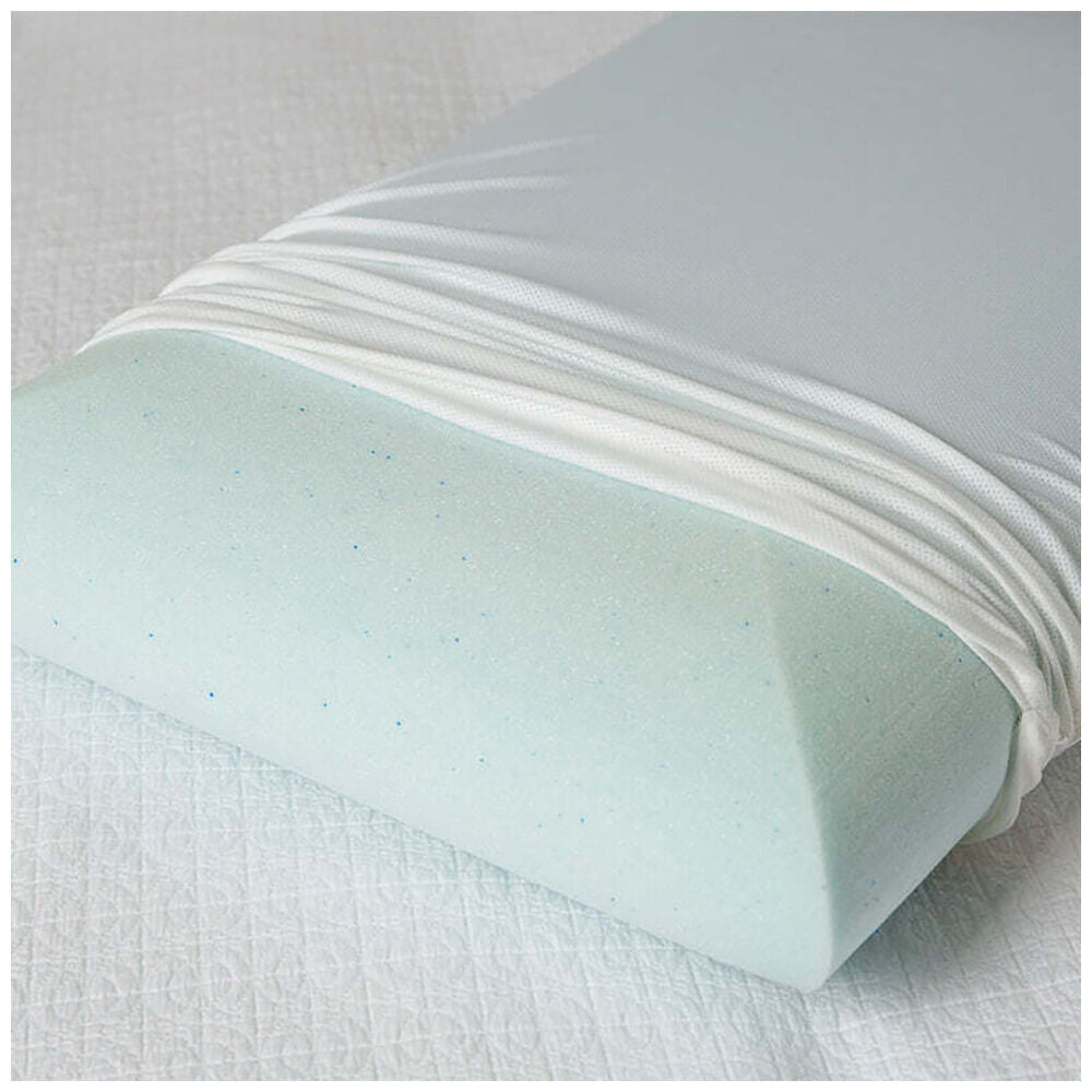 Tontine Comfortech Gel Infused Memory Foam Pillow Medium Height White (2 Pack) — image 3